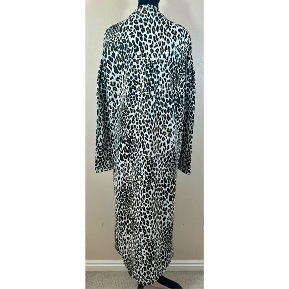 ASOS Long Sleeve Cheetah Print Lightweight Sweater Midi Dress Women's 12 - Picture 2 of 9